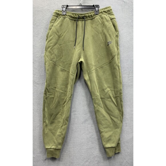 Nike Mens Sportswear Tech Fleece Jogger pants Olive Green Size Large - Picture 1 of 14